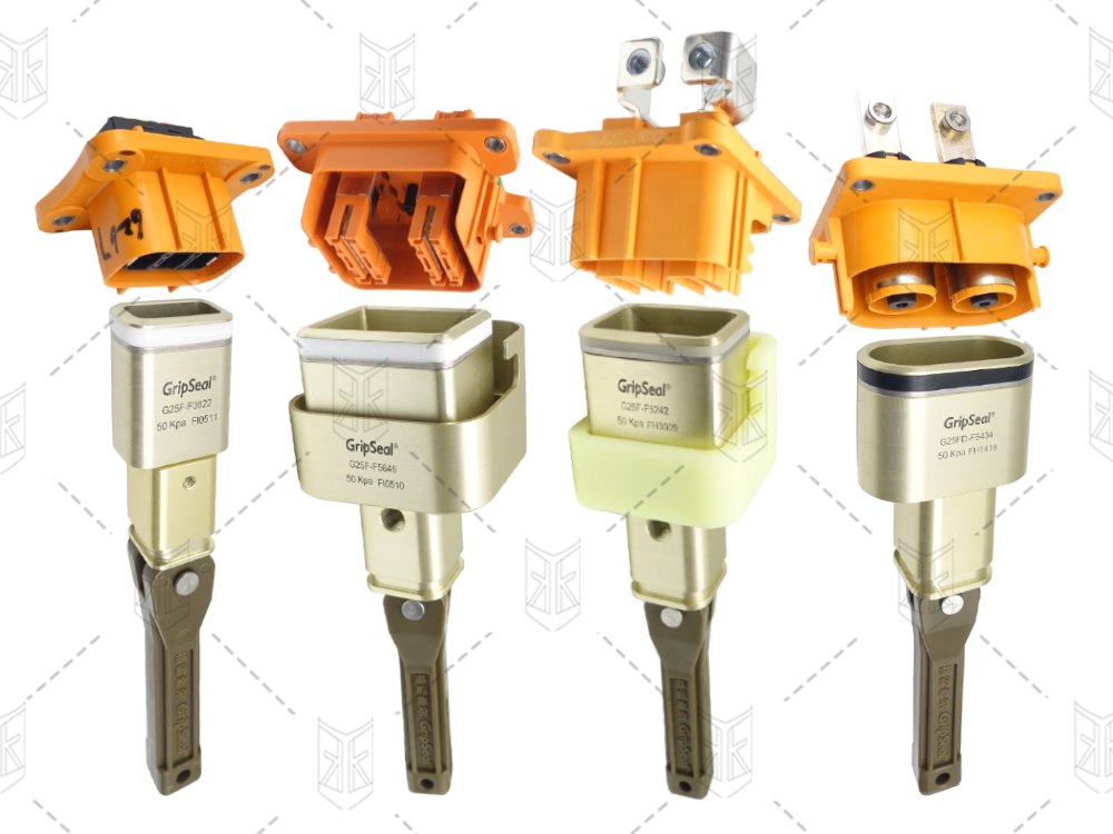 格雷希爾G25F系列密封測(cè)試接頭，用于新能源電池包電氣接插件的封堵與連接